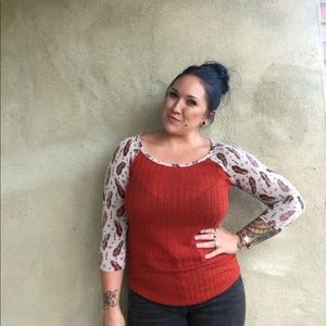 Rue 21 Patterned Baseball Tee